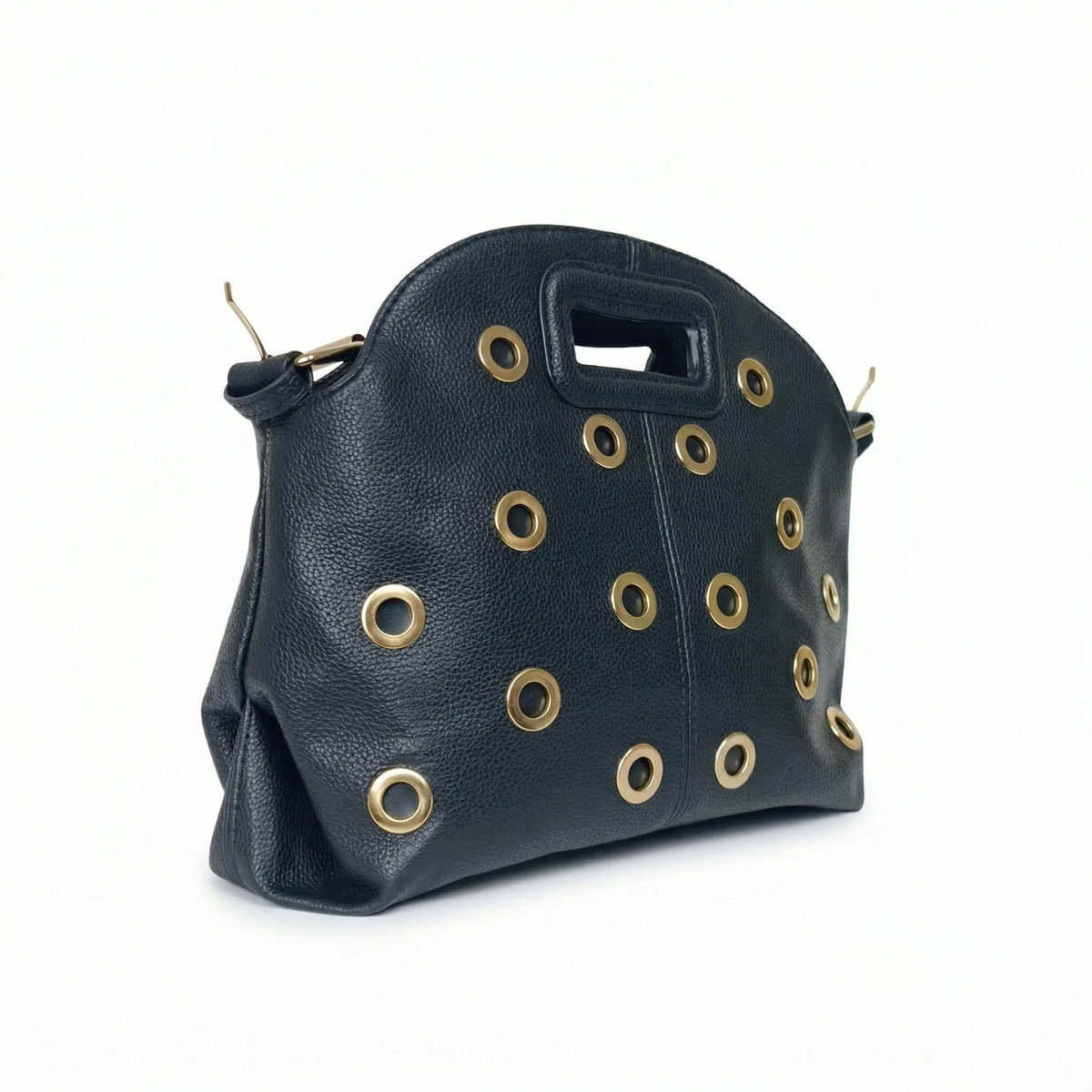 Bolso de hombro con ojales dorados