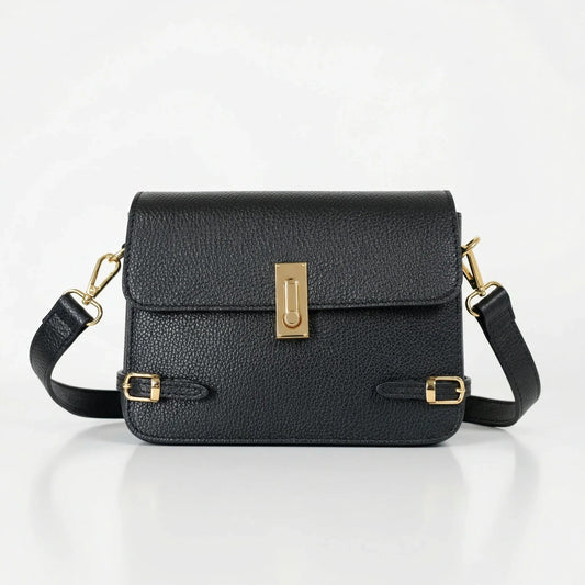 Buckle Up Genuine Leather Shoulder Bag