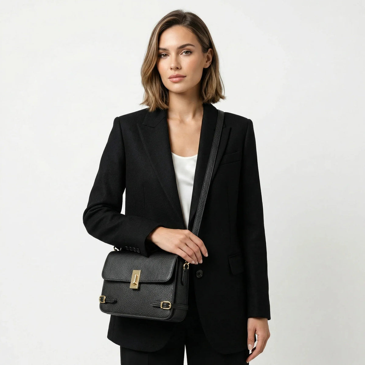 Sac à bandoulière Buckle Up en cuir véritable
