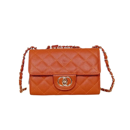Borsa a Tracolla Marrone Catena Oro