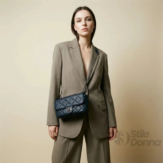 Shoulder Bag with Silver-Finish Details