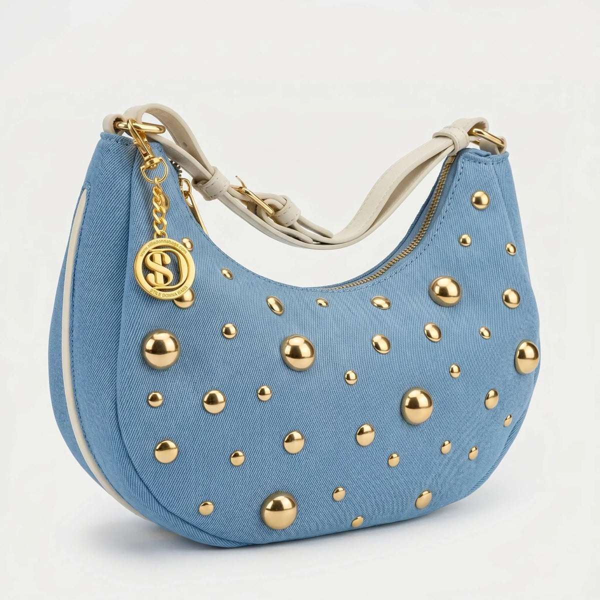 Bolso de denim con correa extraíble