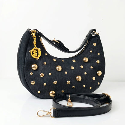 Bolso de denim con correa extraíble