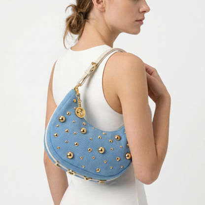 Bolso de denim con correa extraíble