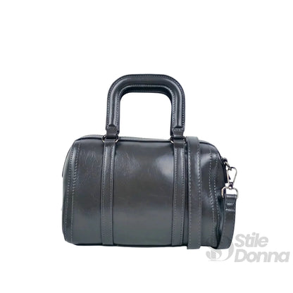 Tasche aus dunkelgrauem Kunstleder