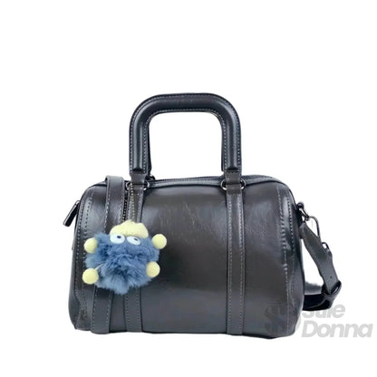 Tasche aus dunkelgrauem Kunstleder