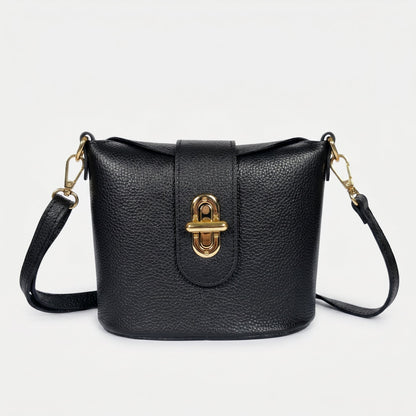 Emma Sac en cuir véritable avec fermeture à torsion