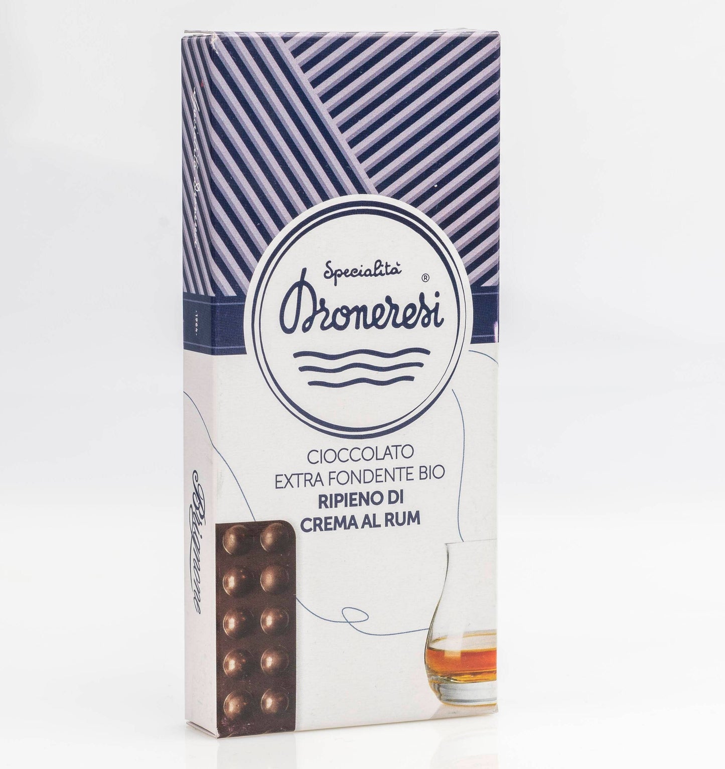 Droneretta – Zartbitterschokoladentafel mit Rumfüllung – 90 g