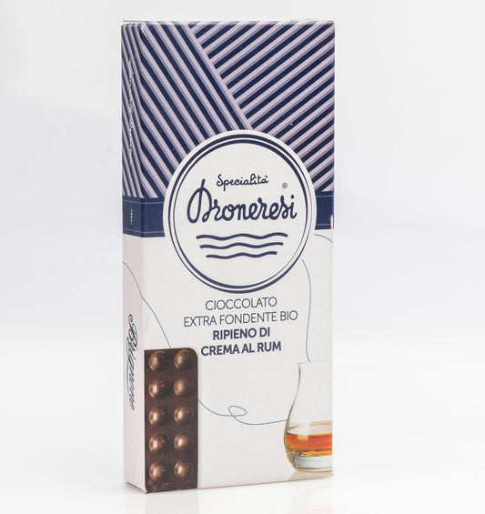 Droneretta – Tablette de chocolat noir fourrée au rhum – 90 g