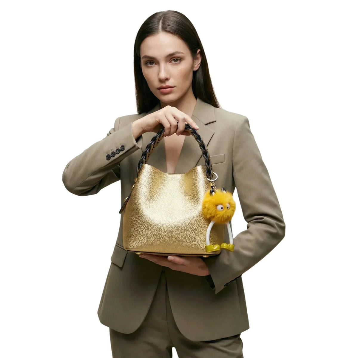 Ciondolo per borsa con pon pon