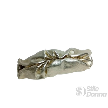 Romola Metallic-Clutch aus echtem Leder