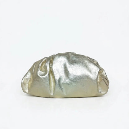 Romola Metallic-Clutch aus echtem Leder