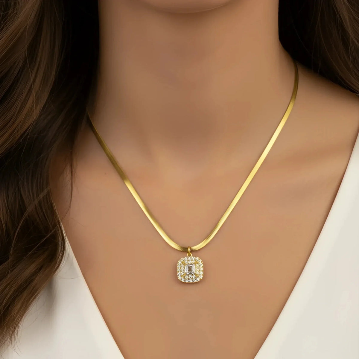 Collana Herringbone Oro con Iniziale