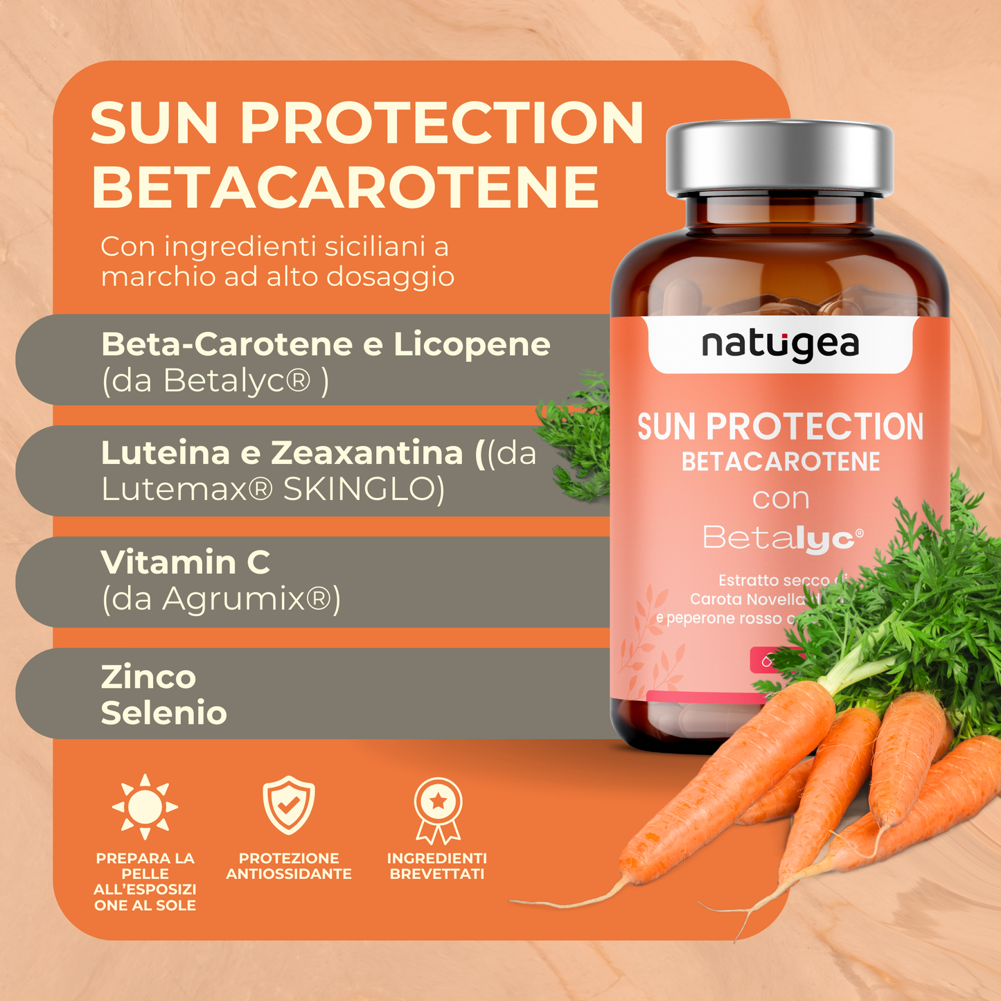 Bêtacarotène - Accélérateur de bronzage