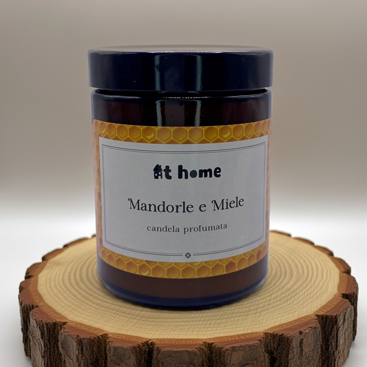 Bougie Artisanale en Cire Naturelle – Arôme Amande et Miel