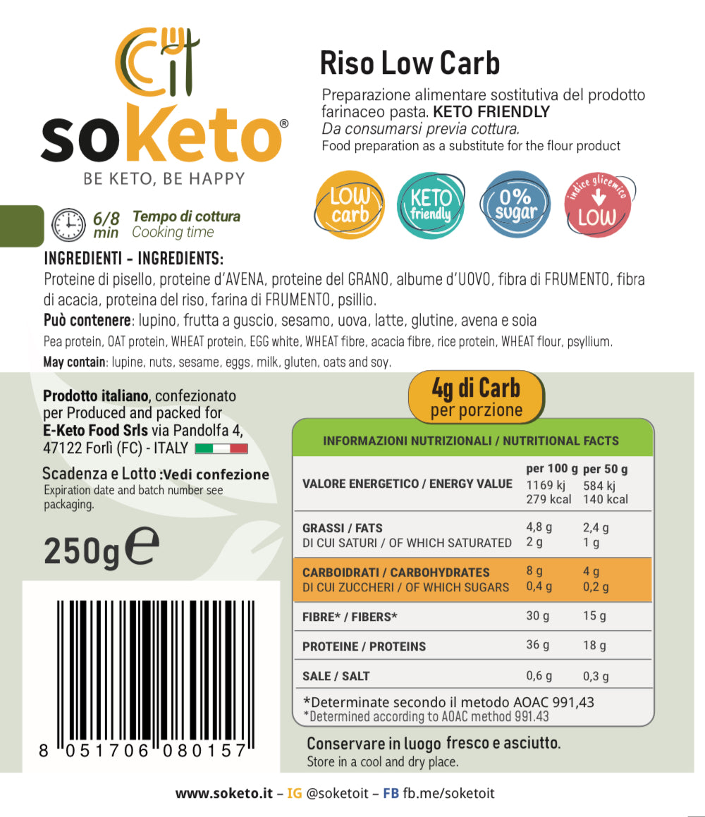 Keto Low-Carb Rice (250gr) - 4g carbs