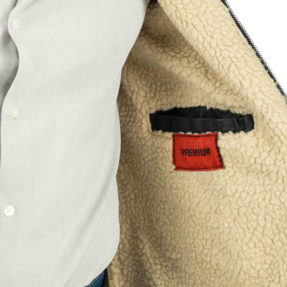 Bikerjacke aus echtem schwarzem Leder, schwarzes Innenfutter, Herren-Slim-Fit, Lammfellstil, Kragen mit Schnalle, Rindway
