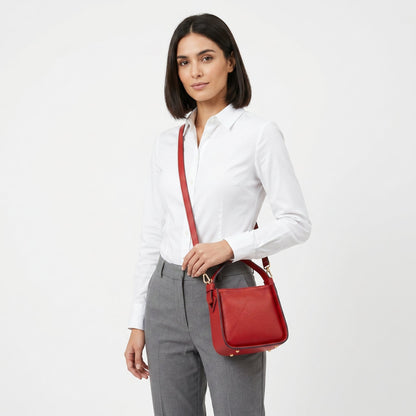 Holo Handtasche aus echtem Leder