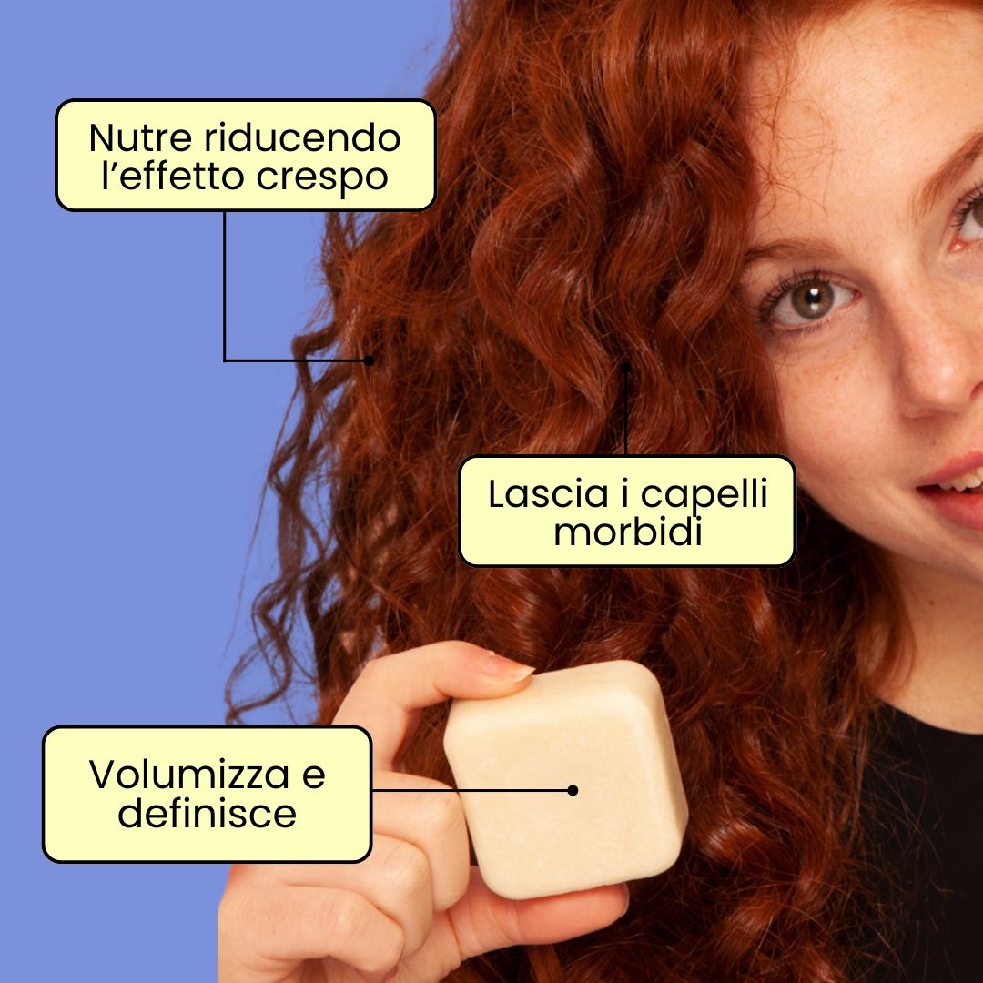 Festes Anti-Frizz-Shampoo für trockene oder lockige Haare x2