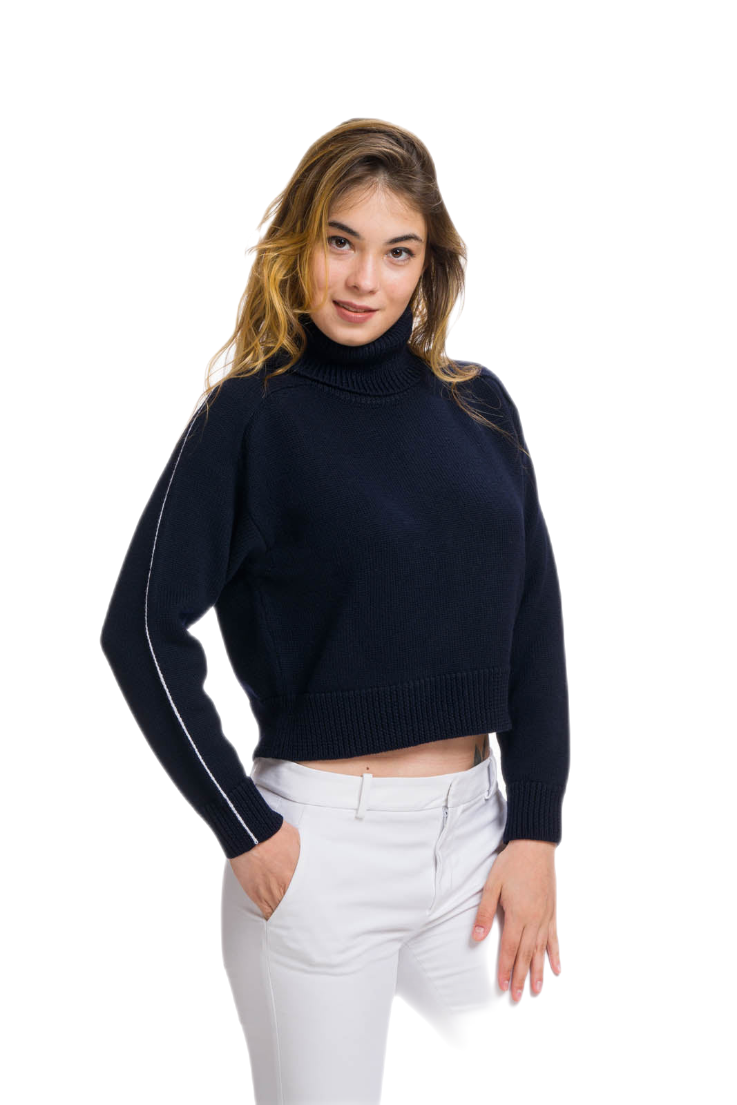 Tessa: women's turtleneck sweater in pure wool