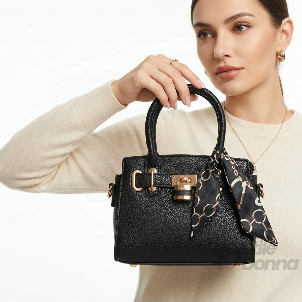 Mini Bag in Ecopelle Finiture Oro