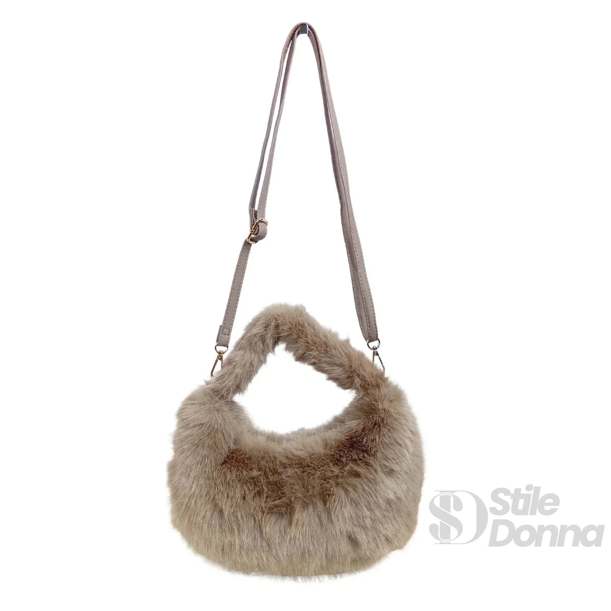 Mini sac hobo en fourrure synthétique