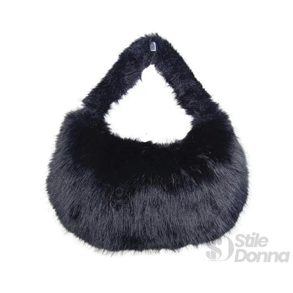 Mini sac hobo en fourrure synthétique