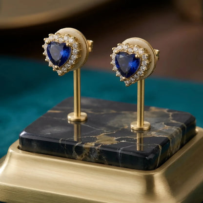 Azure Heart Orecchini con Cuore Azzurro