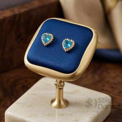 Azure Heart Orecchini con Cuore Azzurro