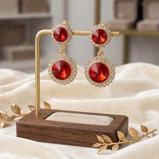 Boucles d’oreilles pendantes en forme de goutte avec cristaux