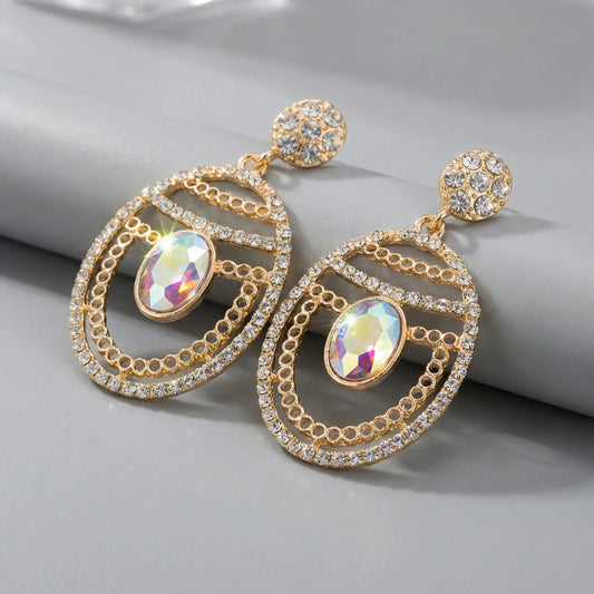 Multicolor Rhinestone Drop Earrings