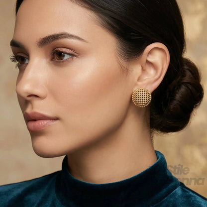 Boucles d’oreilles puces texturées