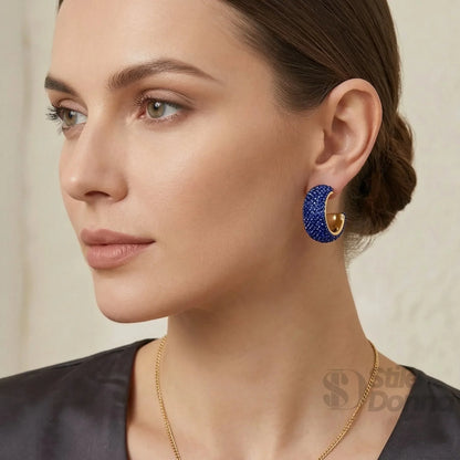 Creolen mit blauem Pavé