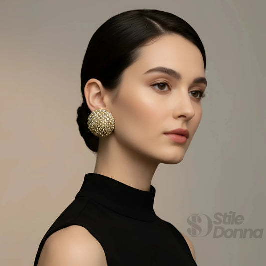 Boucles d’oreilles puces à dôme doré