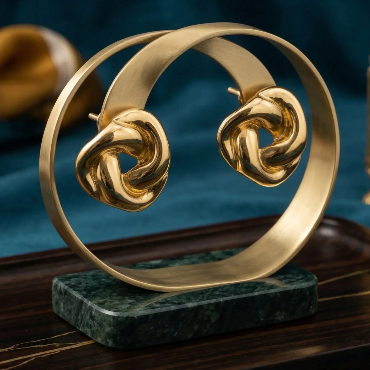 Chunky Knot Gold-Tone Steel Earrings