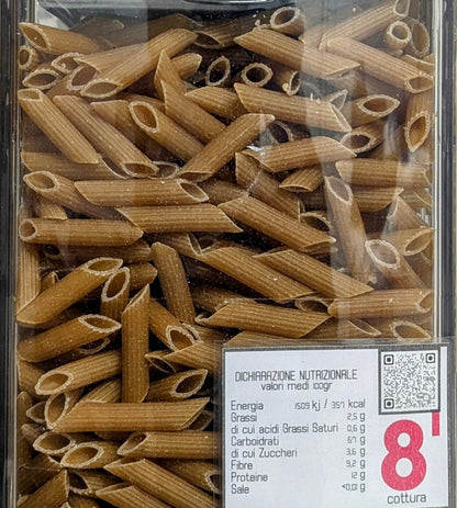 Penne Rigate Integrali Biologiche di grano duro