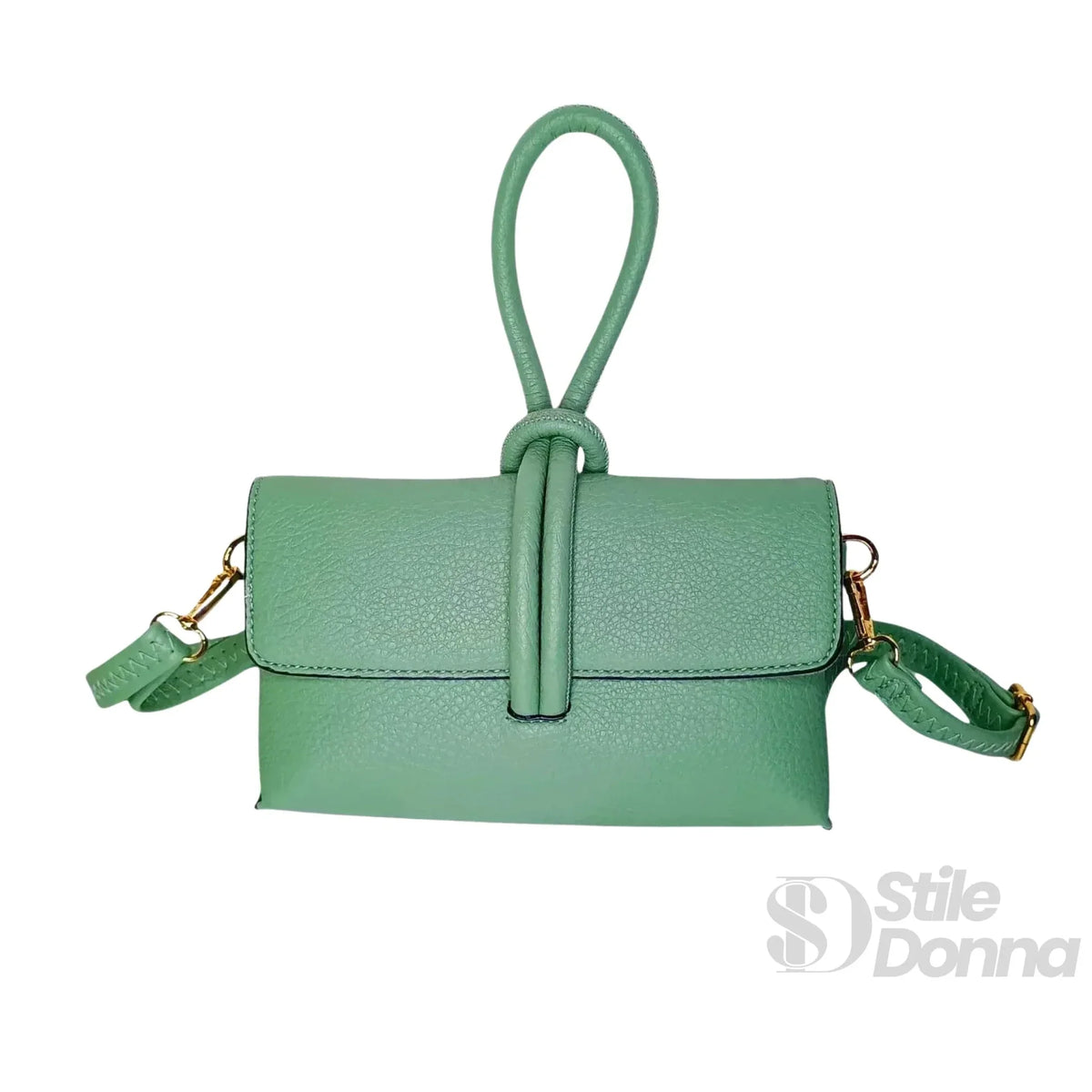 Mintgrüne Clutch mit Reißverschluss