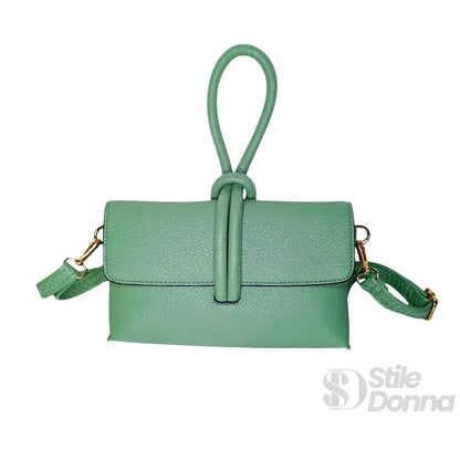 Mintgrüne Clutch mit Reißverschluss