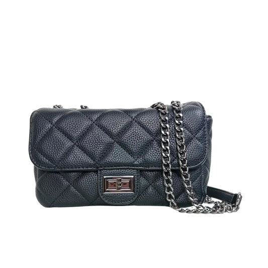 Faux Leather Pouch Clutch with Chain