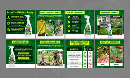 Inseticida Natural para Plantas 750 ml - À Base de Extrato Orgânico de Urtiga - Eficaz Contra Cochonilhas, Pulgões, Ácaro Vermelho e Piolhos - Spray