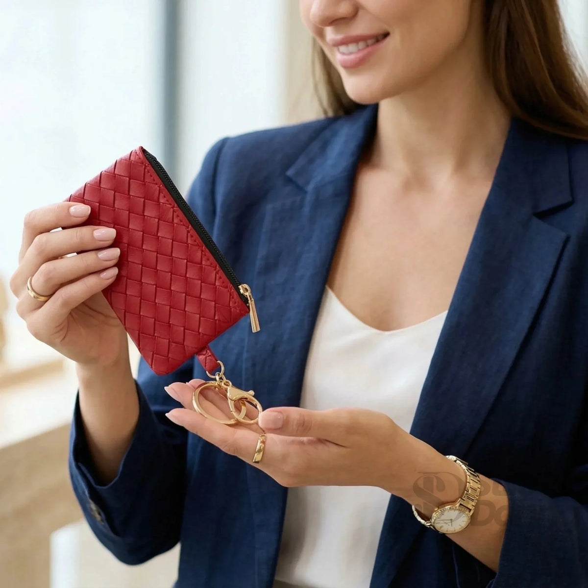 Mini-portefeuille tressé Ruby