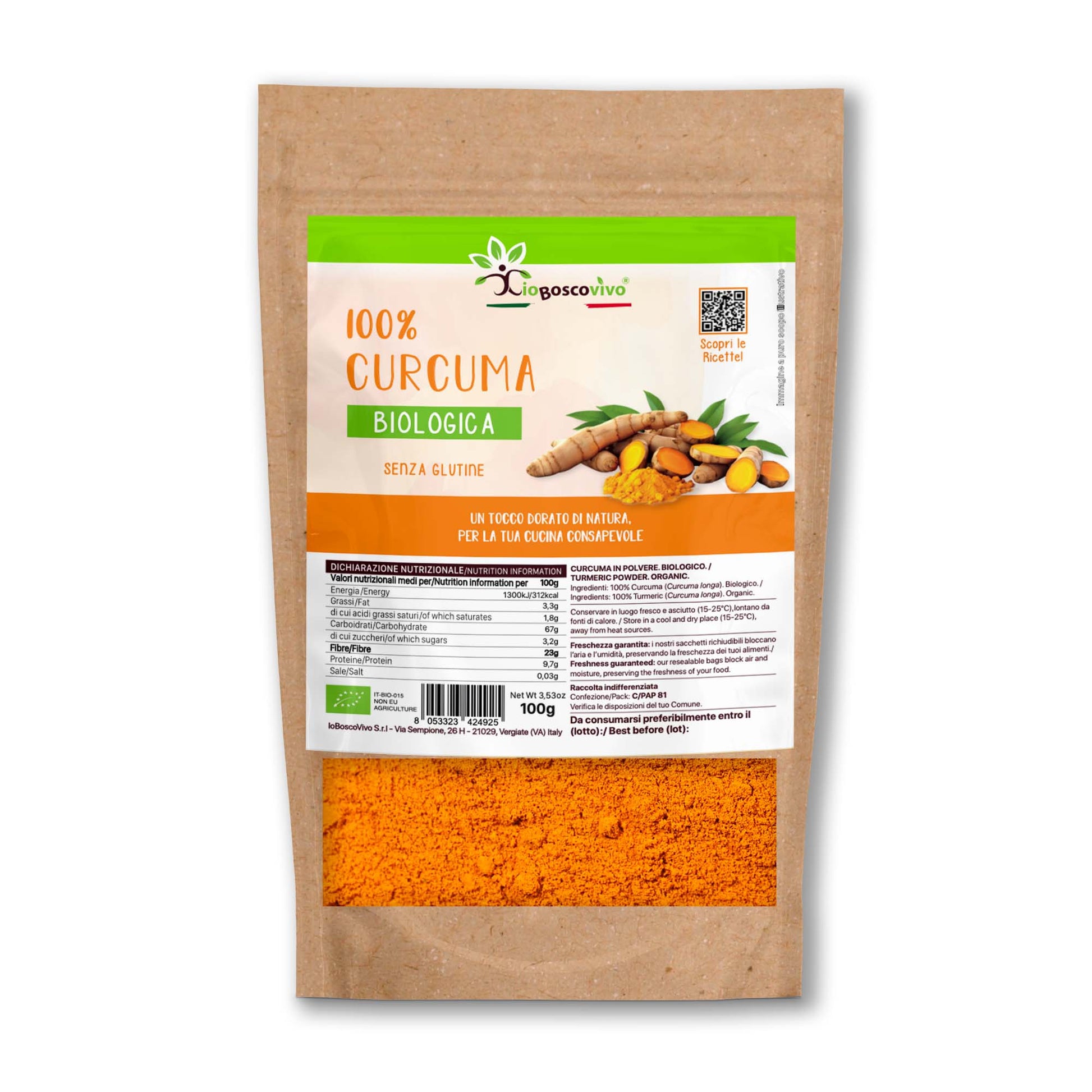 100% Curcuma in polvere BIO - 100g
