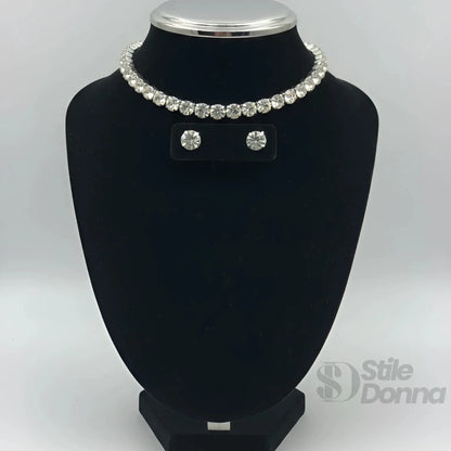 Set Collana Tennis Oro e Orecchini