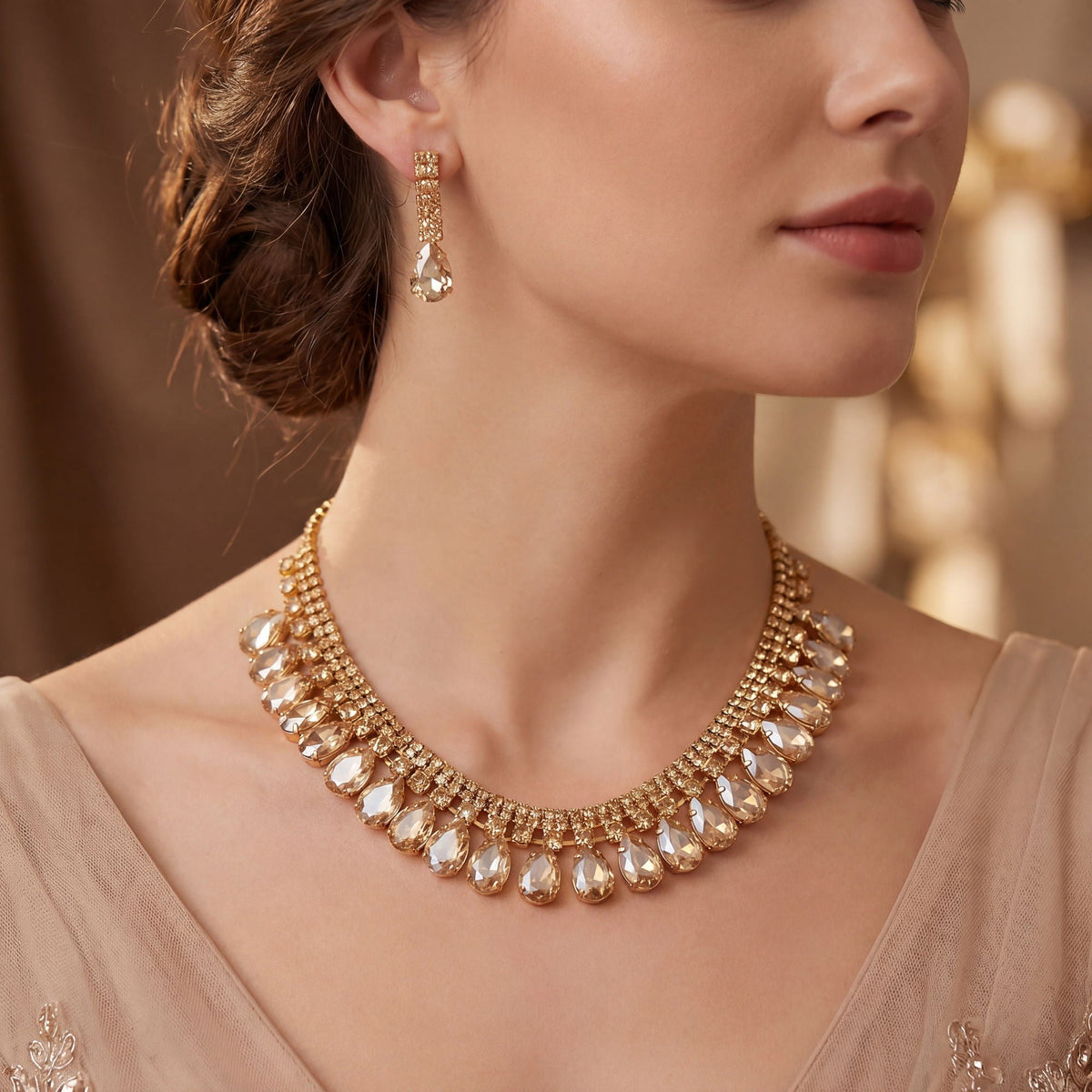 Conjunto Royal Cascade de Colar e Brincos
