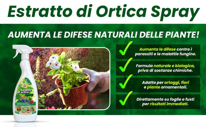 Inseticida Natural para Plantas 750 ml - À Base de Extrato Orgânico de Urtiga - Eficaz Contra Cochonilhas, Pulgões, Ácaro Vermelho e Piolhos - Spray
