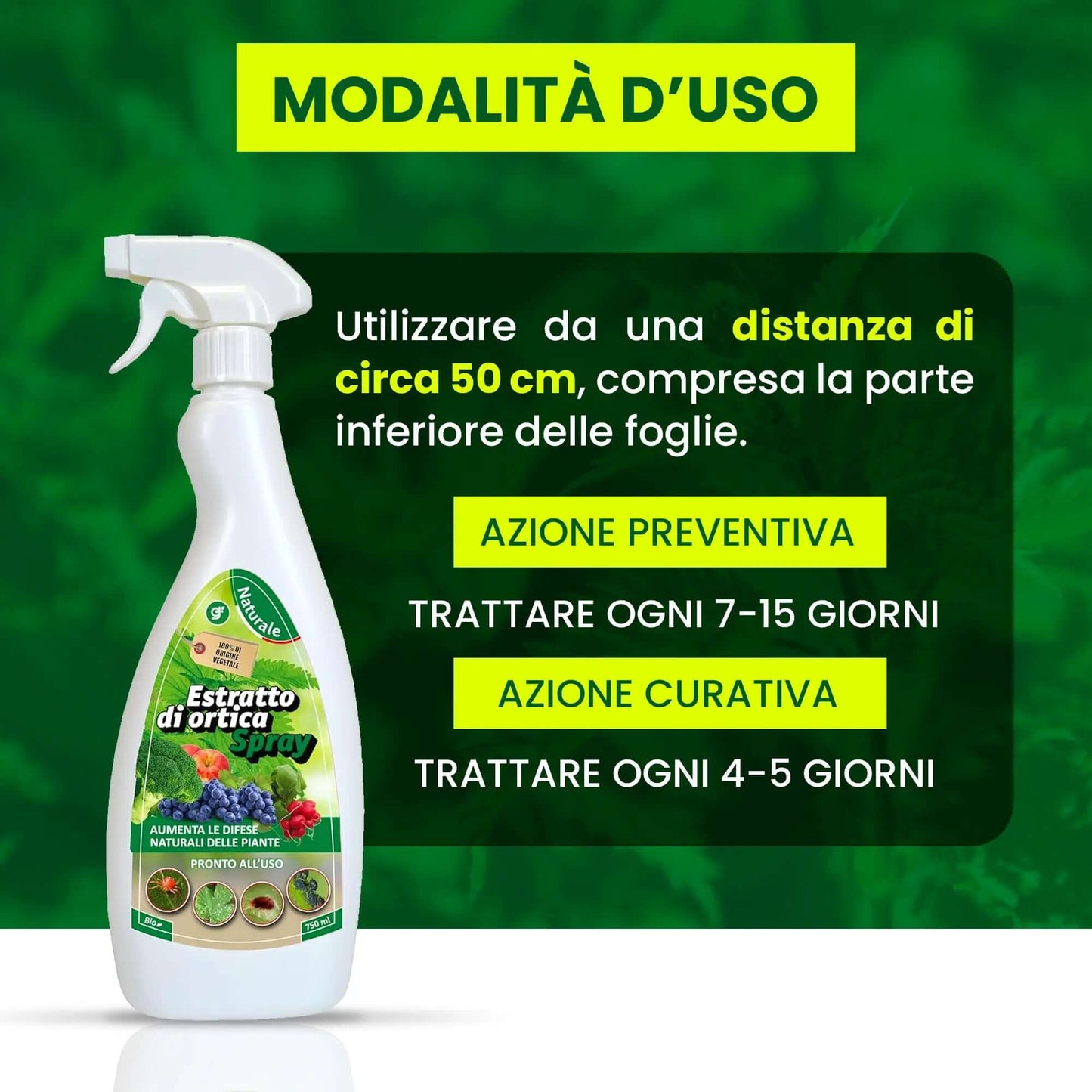 Inseticida Natural para Plantas 750 ml - À Base de Extrato Orgânico de Urtiga - Eficaz Contra Cochonilhas, Pulgões, Ácaro Vermelho e Piolhos - Spray