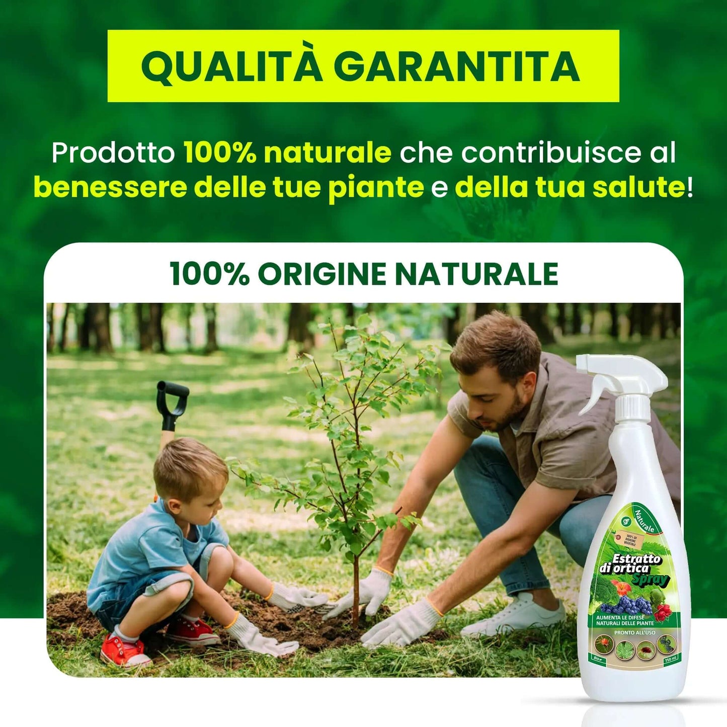 Inseticida Natural para Plantas 750 ml - À Base de Extrato Orgânico de Urtiga - Eficaz Contra Cochonilhas, Pulgões, Ácaro Vermelho e Piolhos - Spray
