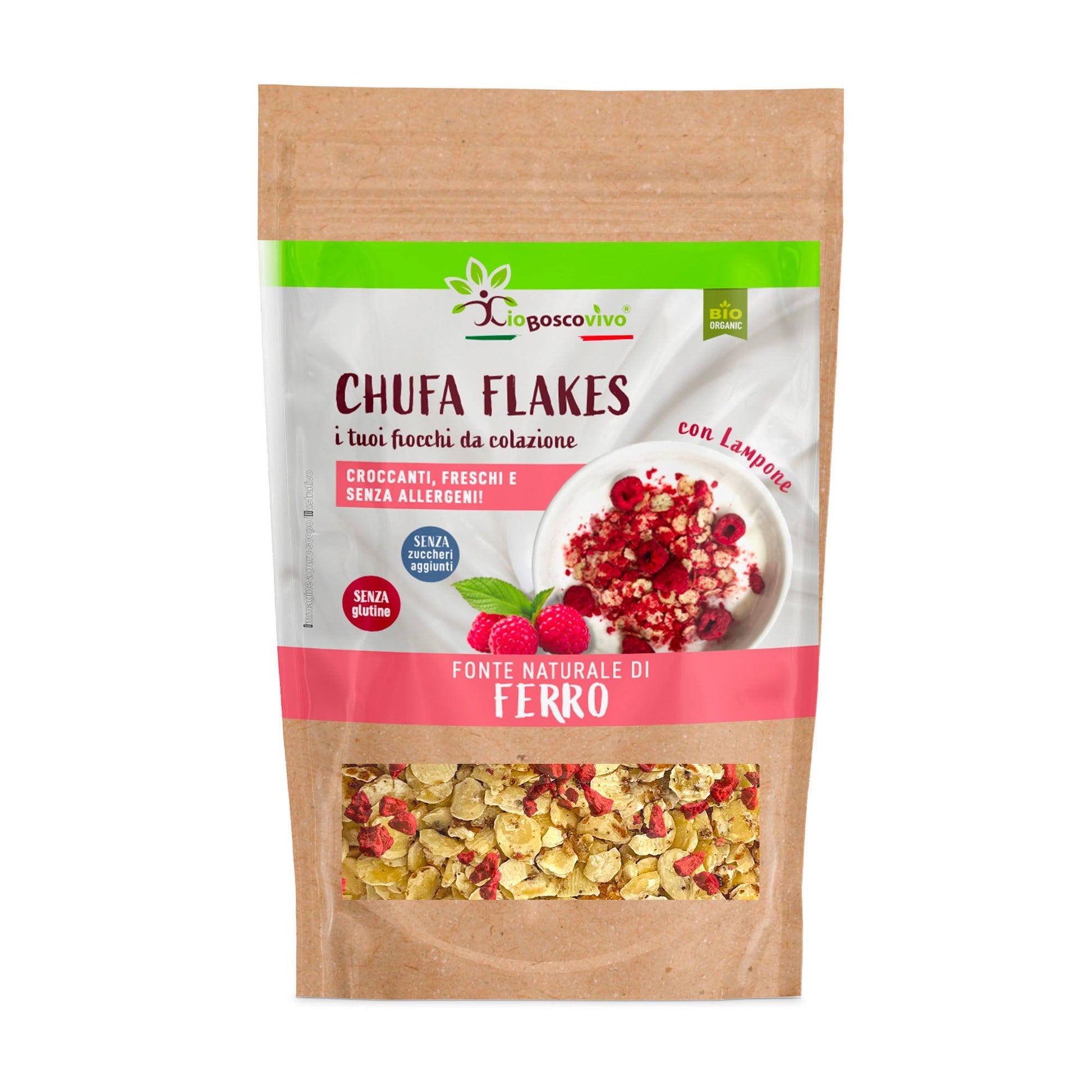Chufa Flakes al Lampone BIO | Fiocchi da colazione 180g