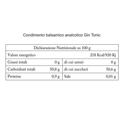 Condimento balsámico sin alcohol al Gin Tonic 250ml.
