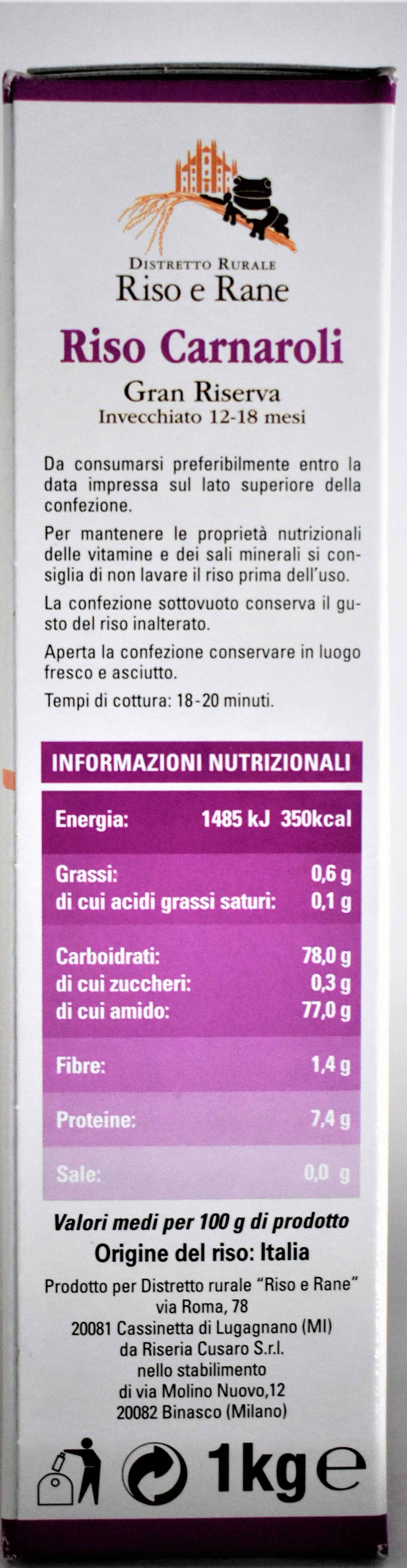 Arroz Carnaroli - Gran Reserva 12-18 meses 1Kg.